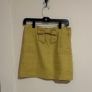 Milly Mustard Mini Skirt with Bow